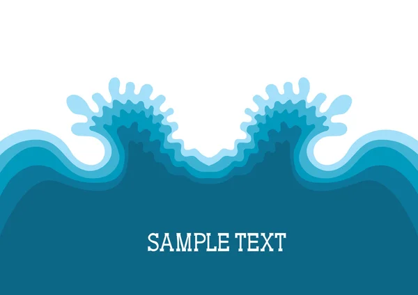 Symbol waves.sea krajinné pozadí textu — Stockový vektor