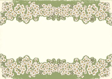 flowers grunge postcard.Vintage clipart