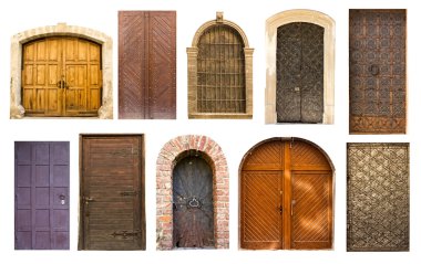 Old vintage doors from Lviv clipart