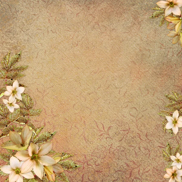 フレームと花でビンテージ背景 — ストック写真