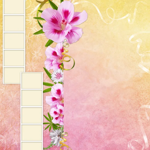 額と花と夏の背景 — ストック写真