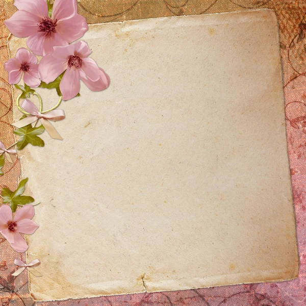 Grunge paper design for information in scrap-booking style — Stock Photo, Image