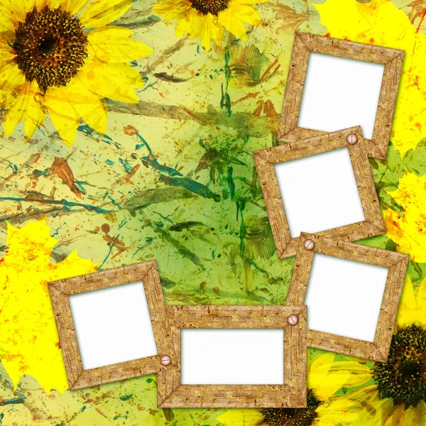 Autumn background with frames — Stock Photo, Image