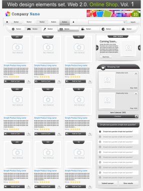 Web design elements set. Online shop 1 clipart