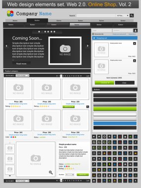 Web design elements set. Online shop 2 clipart
