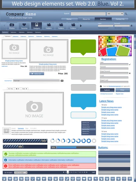 Web design elements blue 2. Stock Illustration