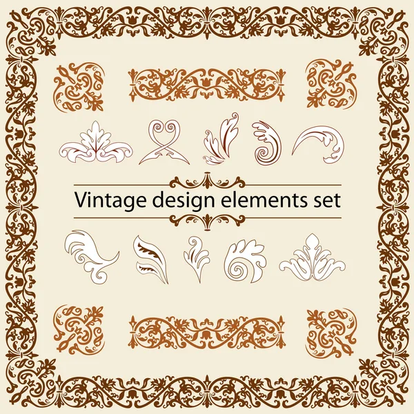 Set di elementi di design vintage — Vettoriale Stock