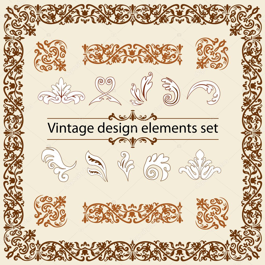 Vintage design elements set