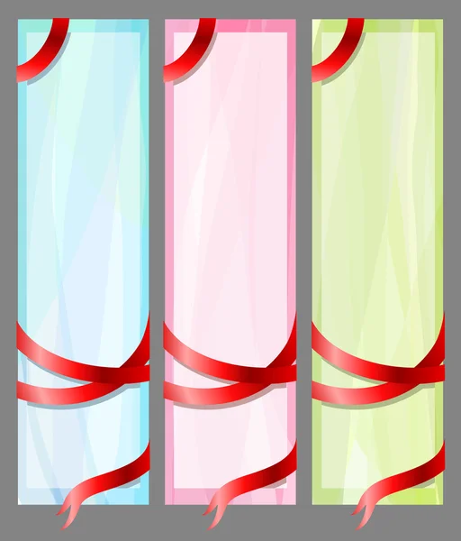 Three banners with ribbons — Stock Vector