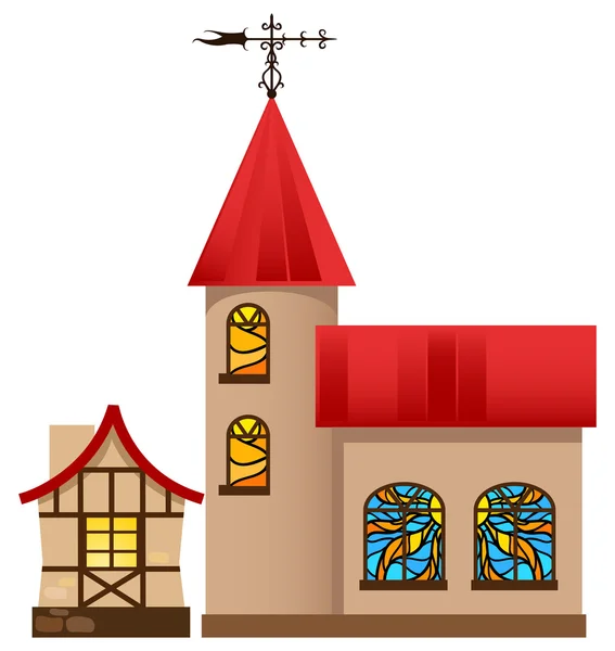 Ortaçağ Saray ve kilise — Stok Vektör