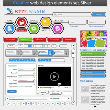 yaratıcı beyaz web tasarım öğeleri ayarlama