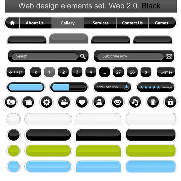 Web デザインの要素セット ホワイト — ストックベクタ