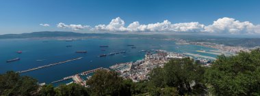 Gibraltar bay panorama clipart