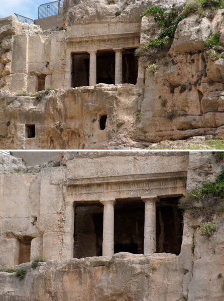 Стародавню гробницю печера Benei Hezir в Єрусалимі — стокове фото