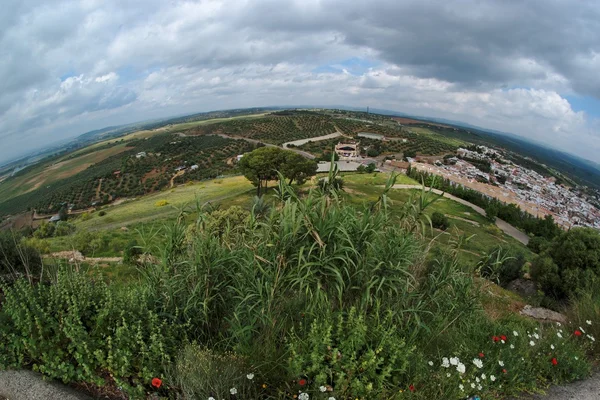 Paesaggio rurale andaluso visto da fisheye — Foto Stock