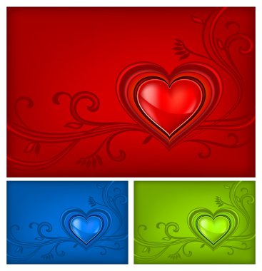 Three-colored valentine background clipart