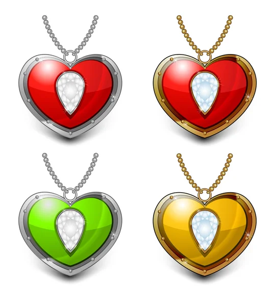 stock vector Heart shaped necklace