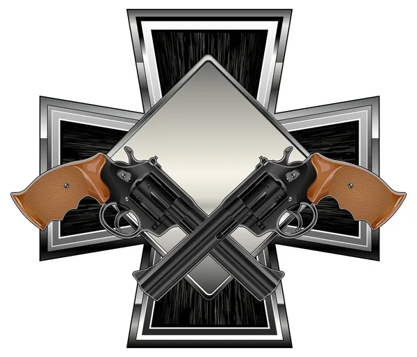 Pistolets sur croix — Image vectorielle