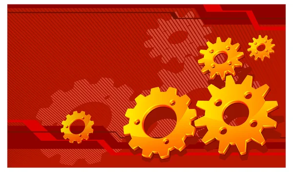 Gears in red — Stock Vector