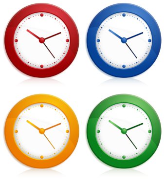 Color wall clocks clipart