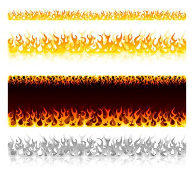 Fire on white clipart