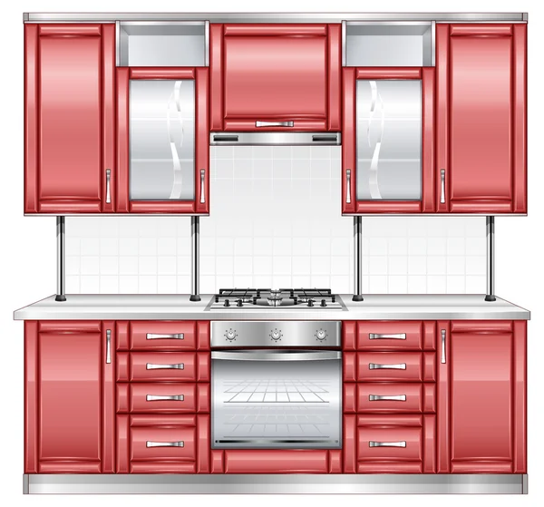 Kırmızı mutfak — Stok Vektör