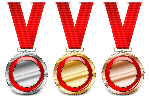 Red medal collection — Stock Vector