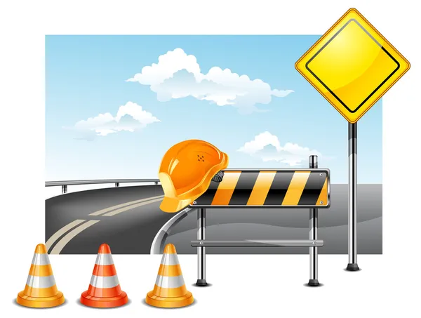 Road construction — Stock Vector
