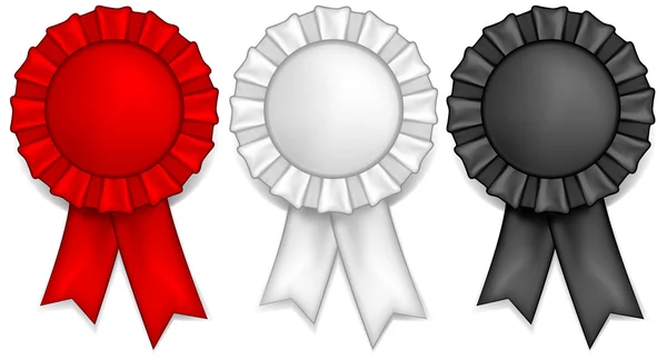Three award ribbons — Stock Vector