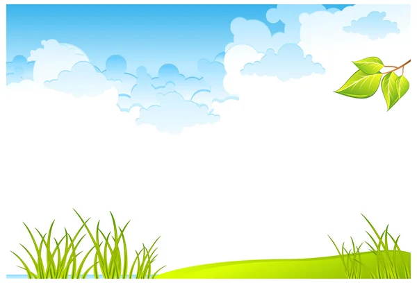 Champ d'herbe et ciel — Image vectorielle