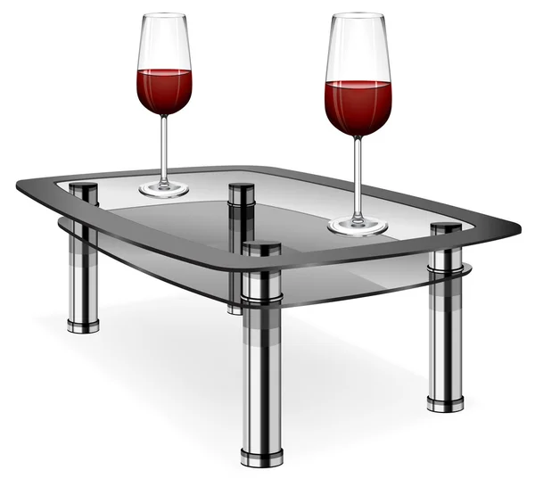 Copas de vino en la mesa — Vector de stock