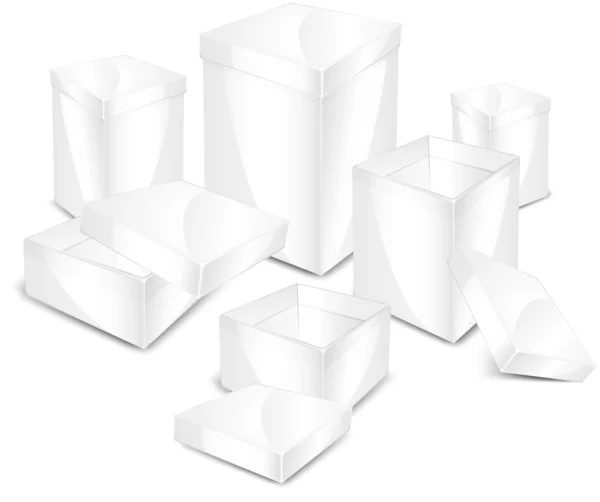 White boxes — Stock Vector