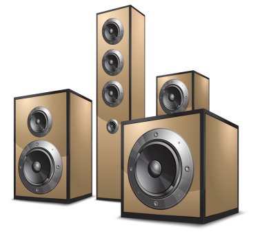 Acoustic system in gold clipart