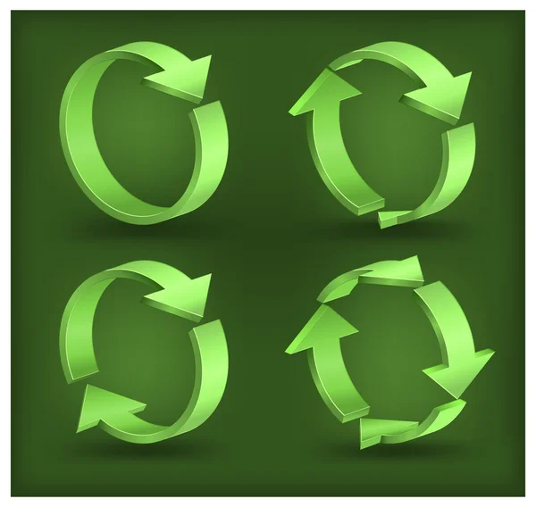 Στρογγυλεμένες βέλος στο πράσινο — Διανυσματικό Αρχείο