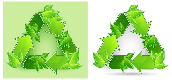 Σύμβολο ανακύκλωσης φύλλα — Διανυσματικό Αρχείο