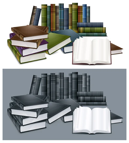 Bibliotheekboeken — Stockvector