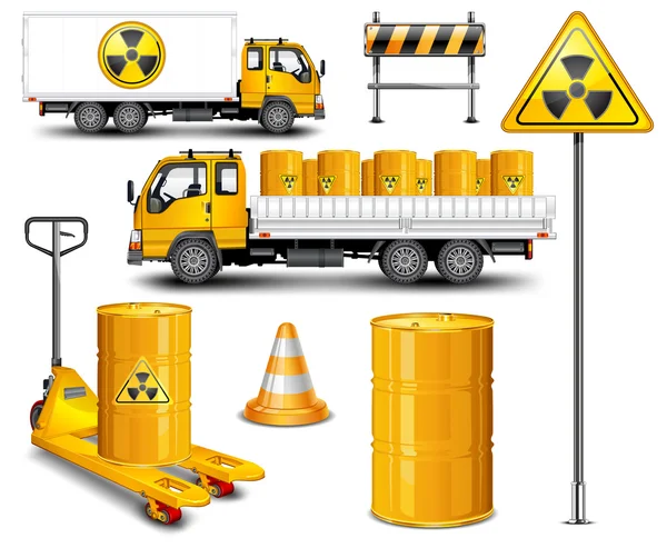 Transporte con residuos radiactivos — Vector de stock