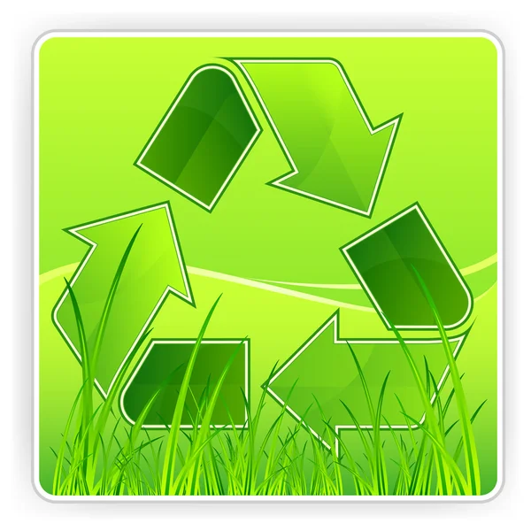Reciclar & hierba — Vector de stock