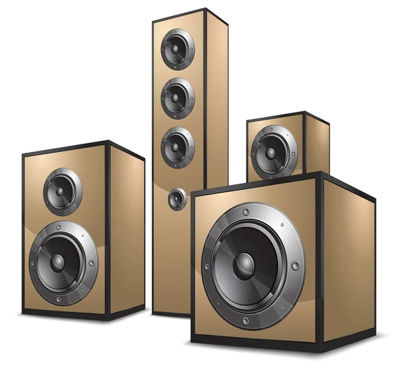Altın akustik sistemi — Stok Vektör