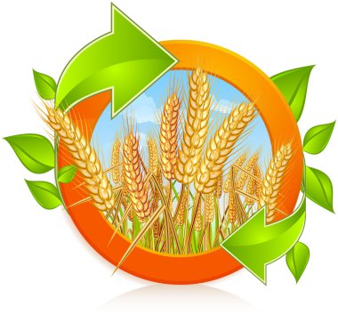 Circle with ripe wheat clipart