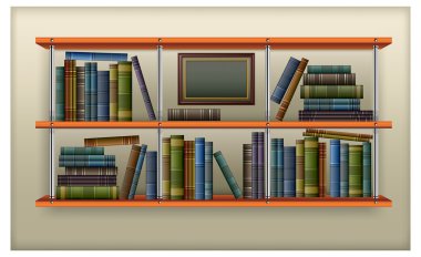 Shelf with books clipart