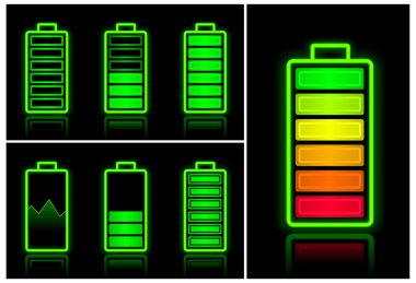 Battery icons clipart