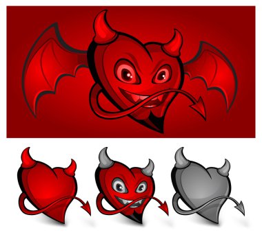 Devil face heart clipart