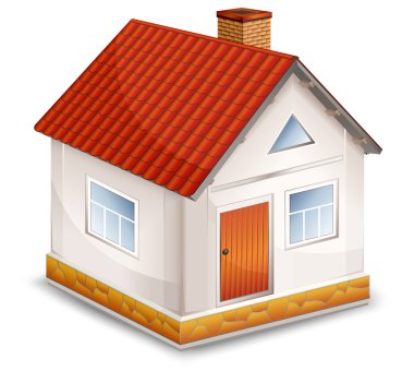 Small village house isolated clipart