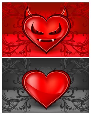 Devil face heart clipart