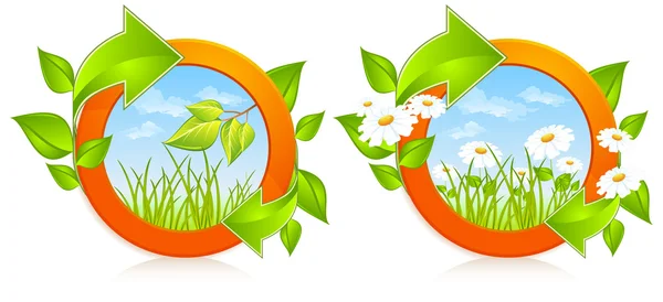 Two nature circles — Stock Vector