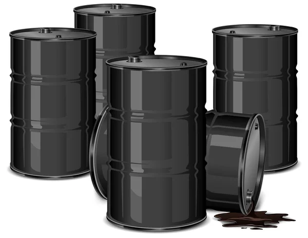 Barrels with oil — Stock Vector