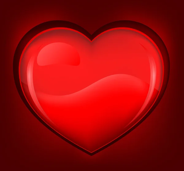 Velké červené srdce — Stockový vektor