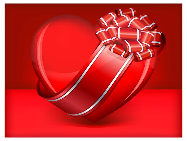 Srdce s lukem na červené — Stockový vektor