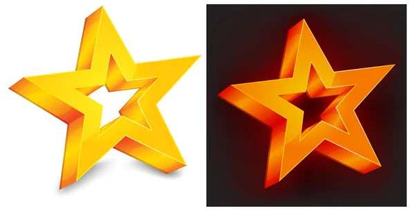 Két arany csillag — Stock Vector